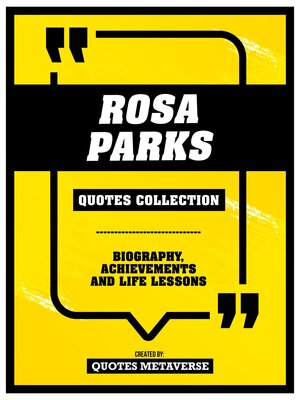 cover image of Rosa Parks--Quotes Collection